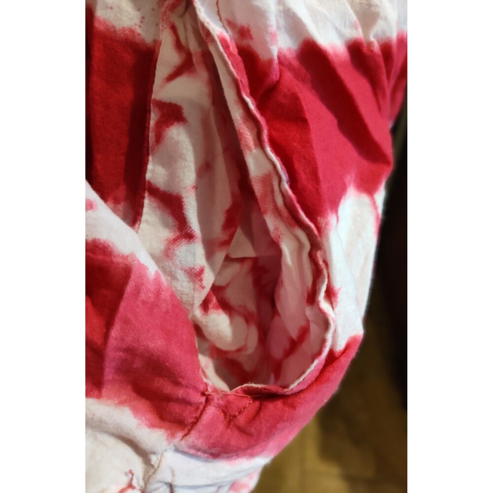 Artsy 100% Cotton Tie-Dye Pink Long Button Down Shirt Jacket w/ Pockets Sz M - Picture 3 of 6